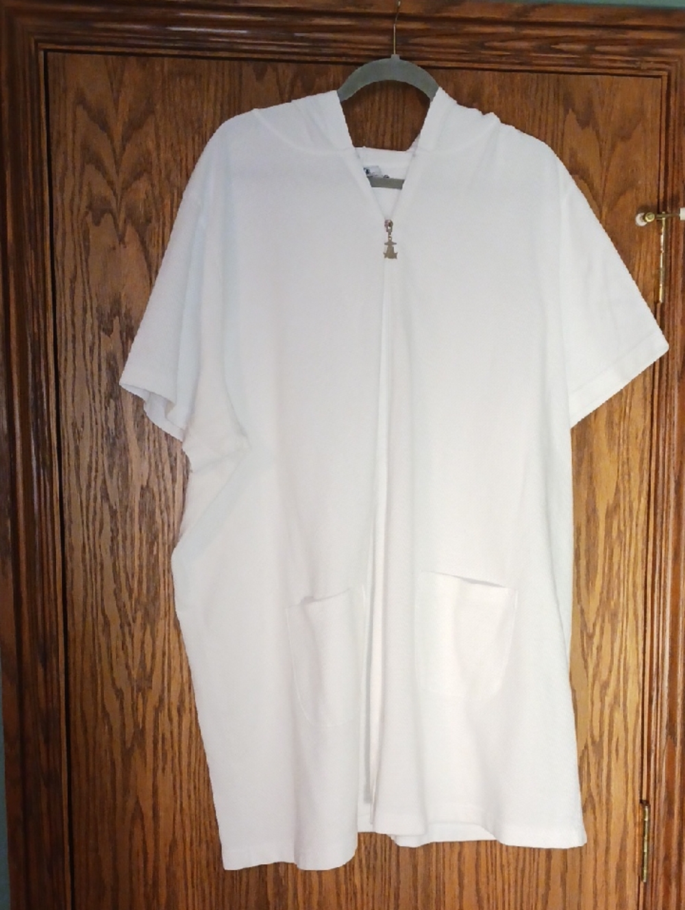 Women's Beach By Jordan Taylor Full Zip Hooded Short Sleeve Swim Coverup